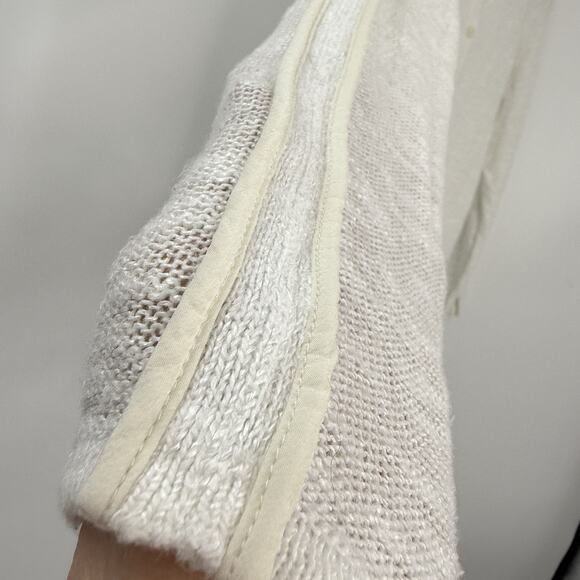 Lafayette 148 New York Knit Linen Blend Button Cardigan White Medium Round neck - Picture 5 of 11